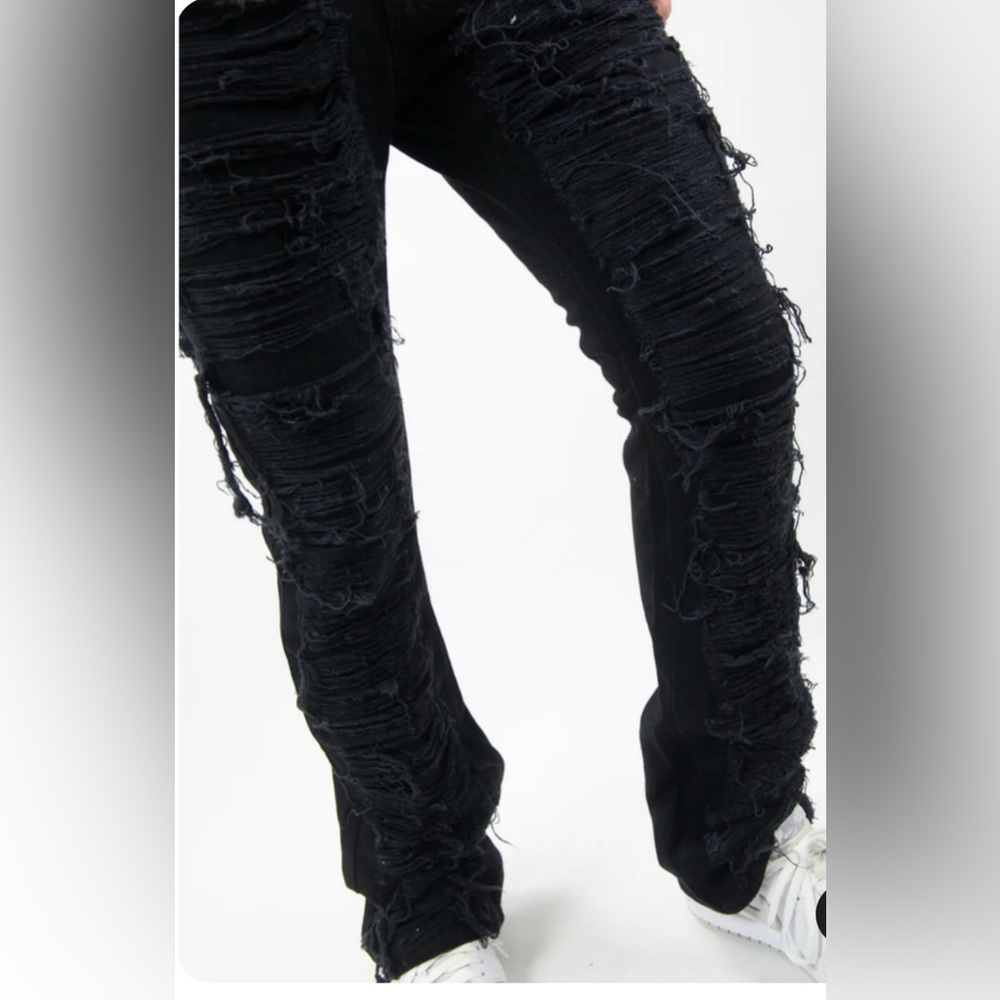 REBEL slim stacked fit mens black jeans. W30 L35 
New with tags